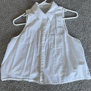 Equipment Femme Button Down Sleeveless Blouse White Small